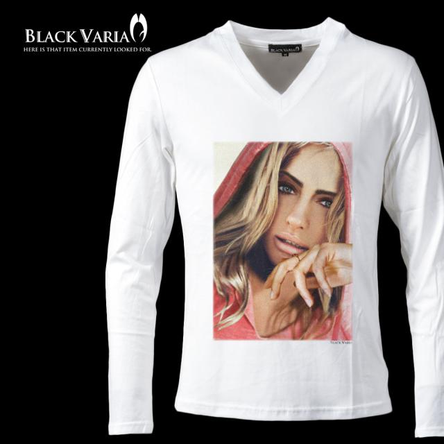 Tシャツ 長袖 Vネック ガール セクシー 女性 外国人 外人 メンズ ホワイト白1 Zkt003lsの通販はau Pay マーケット ブラックバリア