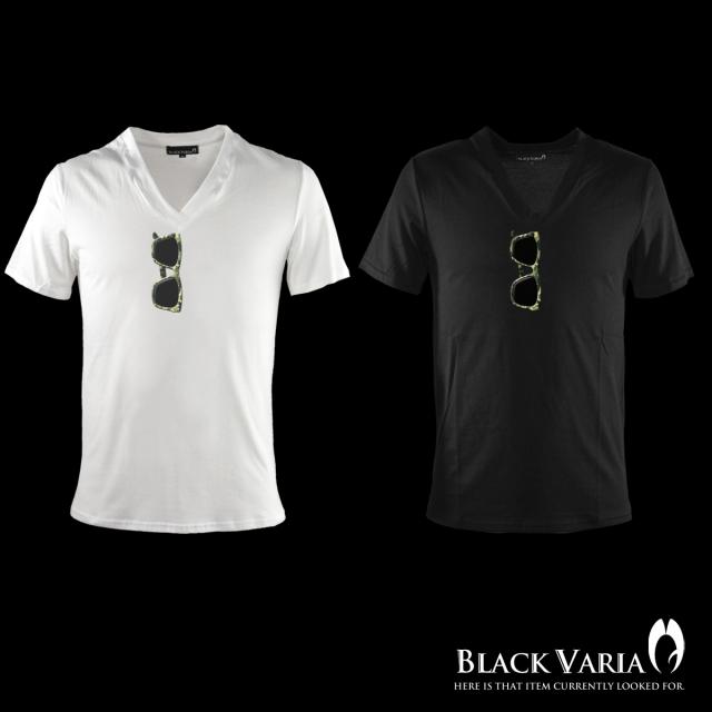 Tシャツ 半袖 Vネック サングラス だまし絵 迷彩柄 カモフラージュ 眼鏡 メガネ メンズ ホワイト白 Zkk037の通販はau Pay マーケット ブラックバリア