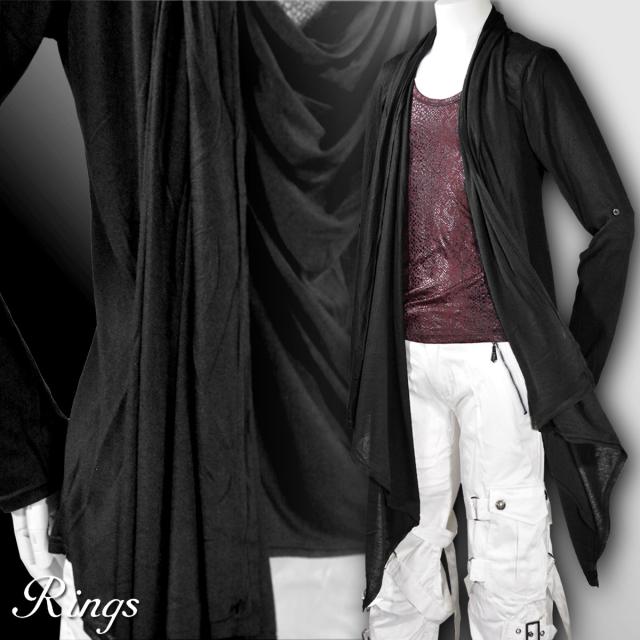 ドレープカーディガン ロング丈 アシンメトリー ヴィジュアル系 長袖 カーディガン メンズ Mens ブラック黒 1353の通販はau Pay マーケット ブラックバリア