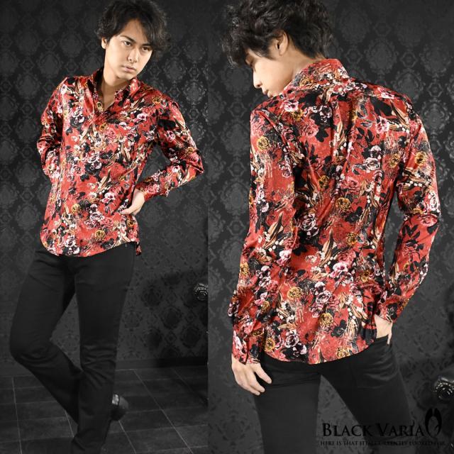 サテンシャツ ドレスシャツ ドゥエボットーニ スナップダウン ボタニカル柄 花柄 メンズ ジャガード 日本製 レッド赤 の通販はau Pay マーケット ブラックバリア