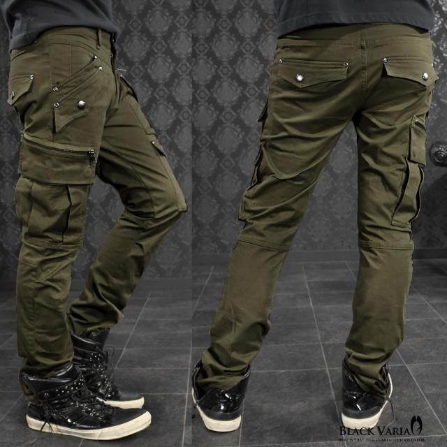 カーゴパンツ ストレッチ ポケット メンズ ファスナー ブッシュパンツ