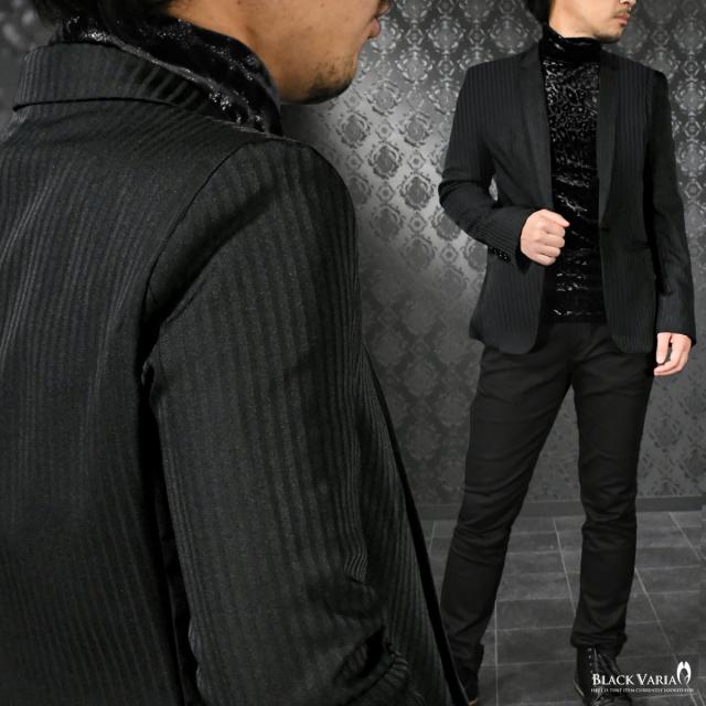 テーラードジャケット ストライプ メンズ 1釦 ノッチドラペル 日本製 スリム シャドウストライプ ブラック黒 の通販はau Pay マーケット ブラックバリア