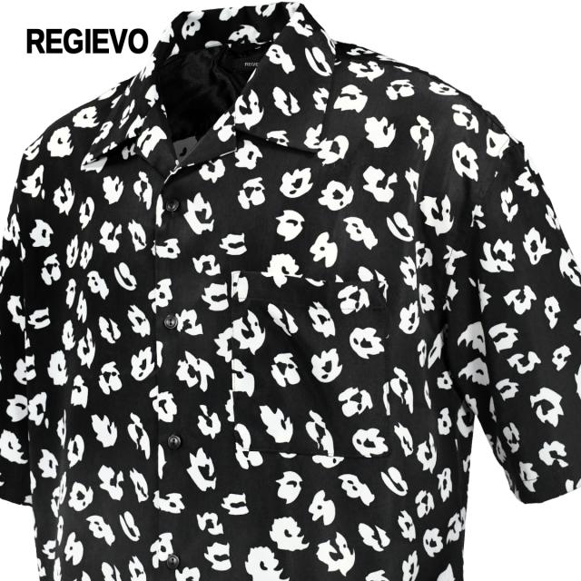 オープンシャツ 半袖 開襟シャツ レオパード柄 ヒョウ柄 メンズ プリント Mens ブラック黒 の通販はau Pay マーケット ブラックバリア