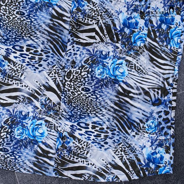 青薔薇サテンシャツ