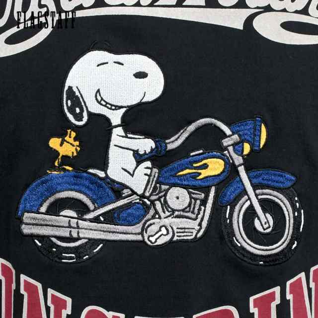 スヌーピー SNOOPY コラボ Tシャツ 長袖 クルーネック 袖ロゴ ロンT