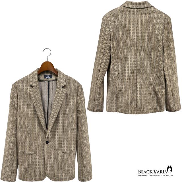 テーラードジャケット ジャガード 幾何学 ダイヤ柄 ストライプ メンズ