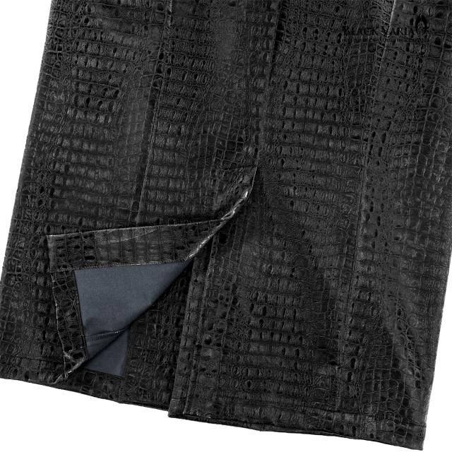 ロングジャケット テーラードジャケット PUレザー ヘビ柄 クロコ型押し メンズ 1釦 mens(ブラック黒) 232901 ロングジャケット テーラードジャケット PUレザー ヘビ柄 クロコ型押し