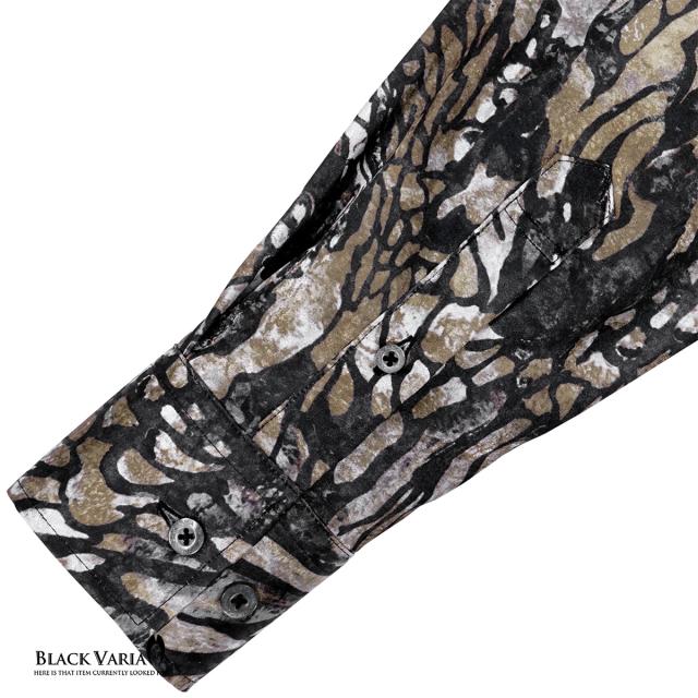 サテンシャツ ドゥエボットーニ ステンドグラス ドレスシャツ レギュラー ジャガード パーティー メンズ men(ブラウン茶) 231901 サテンシャツ ドゥエボットーニ ステンドグラス ドレスシャツ