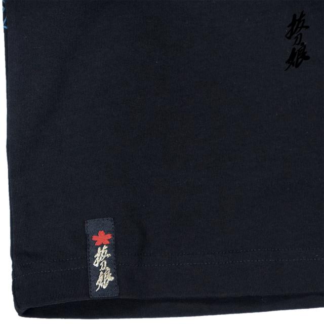 抜刀娘 ばっとうむすめ Tシャツ 長袖 クルーネック 穂乃花 和柄 刺繍
