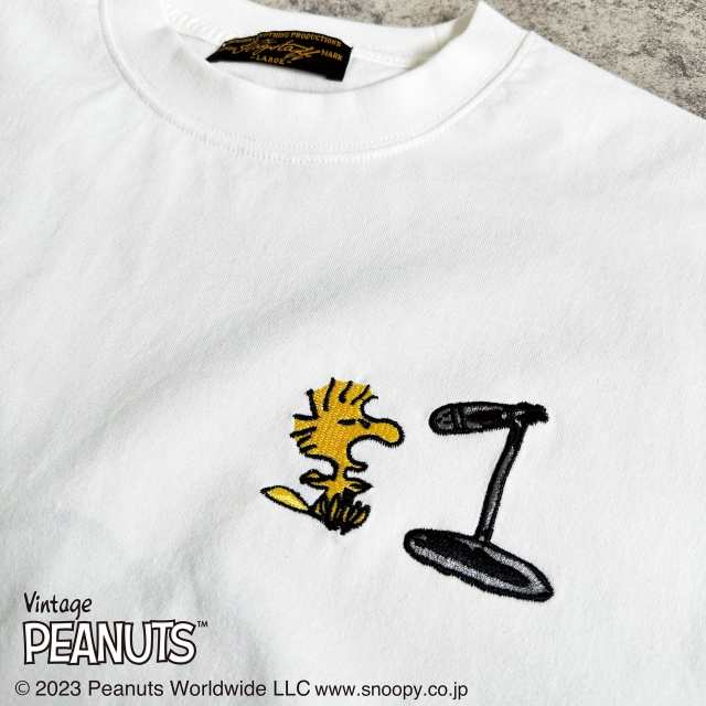 スヌーピー SNOOPY Tシャツ 長袖 クルーネック ギター peanuts バック 