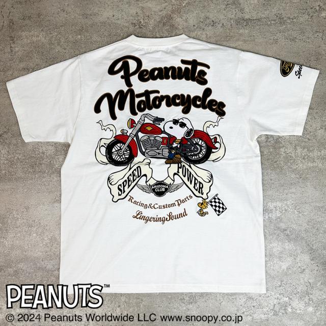 スヌーピー SNOOPY Tシャツ 半袖クルーネック mens メンズ バイク