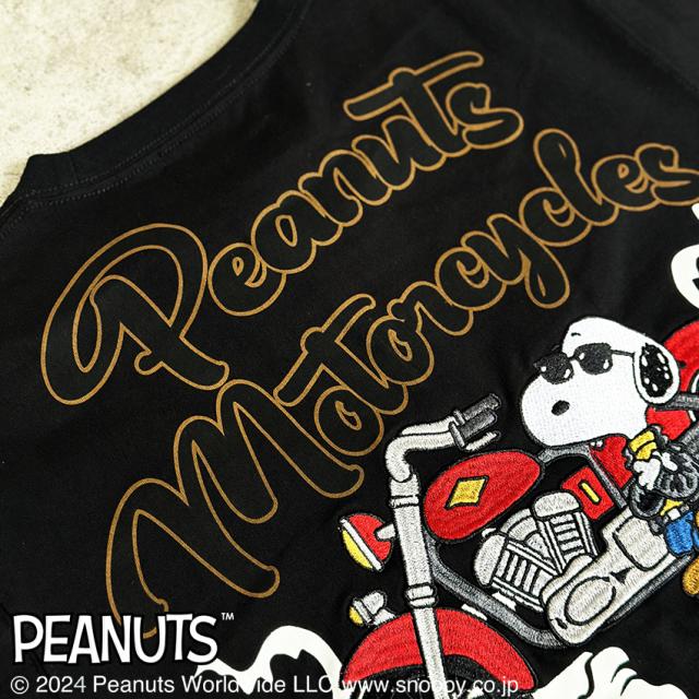 スヌーピー SNOOPY Tシャツ 半袖クルーネック mens メンズ バイク