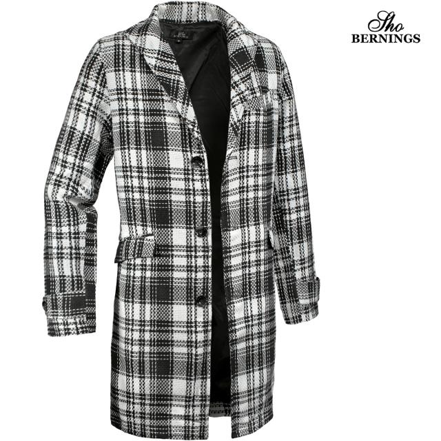 コート チェック柄 イタリアンカラー メンズ アウター ロング丈 ジャケット(チェック柄) 192643