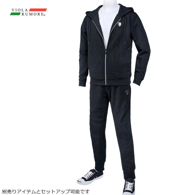 VIOLA rumore ヴィオラ 黒 L 総柄ジャガード 5ポケットパンツ