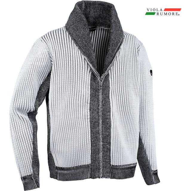 VIOLA rumore ヴィオラ ビオラ ニット カーディガン ショールカラー リブ編み メンズ ジャケット(ホワイト白ブラック黒) 52136の通販は 9,940円