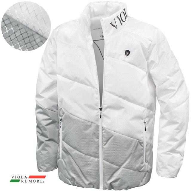 VIOLA rumore ヴィオラ ビオラ 中綿ジャケット リップストップ スランディング 斜め切り替え メンズ(ホワイト白) 52101