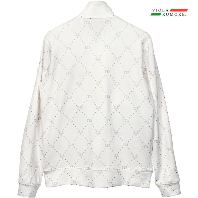 VIOLA rumore ヴィオラ ビオラ ジャケット ジップアップ ロゴ柄 メンズ ブルゾン(ホワイト白) 62114 VIOLA rumore ヴィオラ ビオラ ジャケット ジップアップ ロゴ柄 メンズ