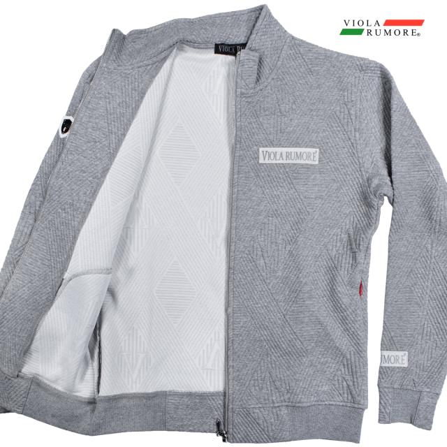 VIOLA rumore ヴィオラ ビオラ ジャケット ジップアップ 接結ジャガード シンプル メンズ ブルゾン mens(グレー灰) 62130 VIOLA rumore ヴィオラ ビオラ ジャケット ジップアップ 接結