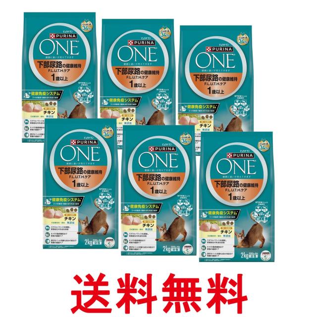 6個セット ピュリナワン キャット 下部尿路の健康維持F.L.U.T.H.ケア 1歳以上 チキン 2kg(500gｘ4袋入) 送料無料