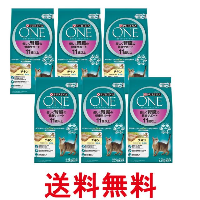 6個セット ピュリナワン キャット 高齢猫用(11歳以上) 優しく腎臓の健康サポート チキン 2.2kg(550g×4袋入) 送料無料