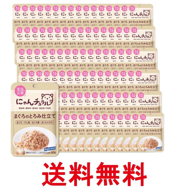 96個セット はごろも にゃんチュラル パウチ まぐろのとろみ仕立て 40g 猫用 送料無料