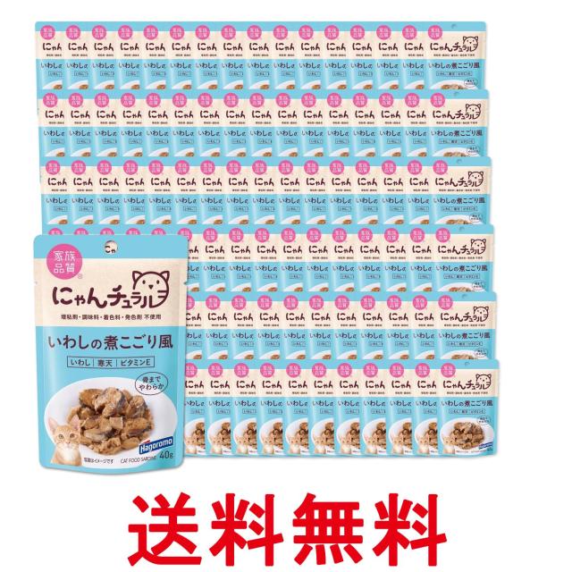 96個セット はごろも にゃんチュラル パウチ いわしの煮こごり風 40g 猫用 送料無料