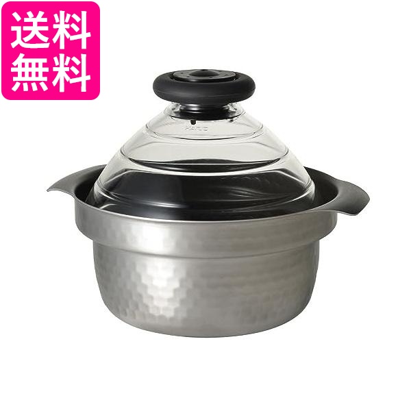 ハリオ GIS-200 フタがガラスのIH対応 ご飯釜 雪平 1合~3合用 おしゃれ 炊飯 煮物 HARIO  送料無料