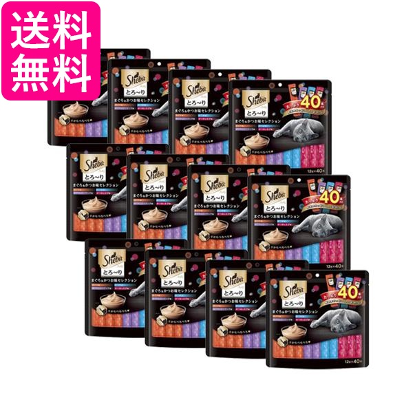 12個セット シーバ とろーり メルティ まぐろ かつお味セレクション 12g×40本 キャットフード 送料無料