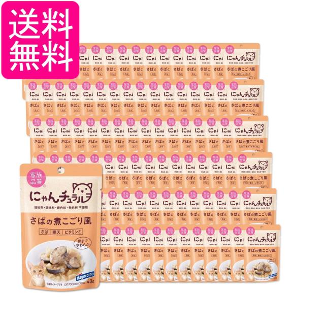 96個セット はごろも にゃんチュラル パウチ さばの煮こごり風 40g 猫用 送料無料
