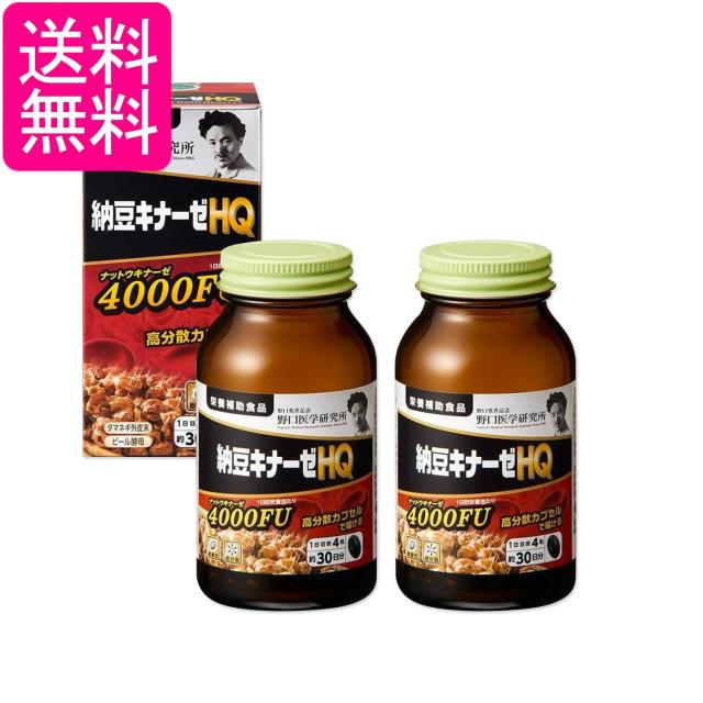 2個セット 野口医学研究所 納豆キナーゼHQ 120粒（約30日分） 納豆キナーゼ4000FU 送料無料