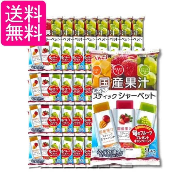 32個セット しんこう スティックシャーベット マンゴー いちご マスカット 36g×9本 送料無料 7,154円