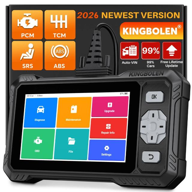 KINGBOLEN S608 CAN FD 車両診断ツール 4システム 9リセット 生涯無料 自動車スキャナー ABS SRS ECM TCM DPF オイル ブレーキ SASリセット 輸入品