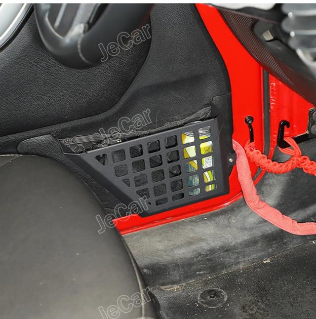 JeCar メタルフロントリアドアサイドメッシュポケット収納ボックスオーガナイザー Jeep Wrangler JK 2011-2017 2/4ドア 自動車アクセサリー 輸入品