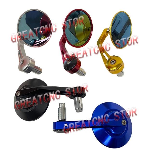 ブルー 大径 円形ハンドルミラー 22MM バイク用バックミラー ユニバーサルアクセサリー バイクカスタムパーツ 輸入品 6,376円