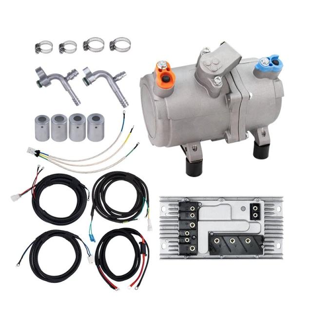 A/C 12V 24V 48V 電動コンプレッサーセット 自動車 トラック バス ボート トラクター 整備工場 エアコン用 輸入品_6