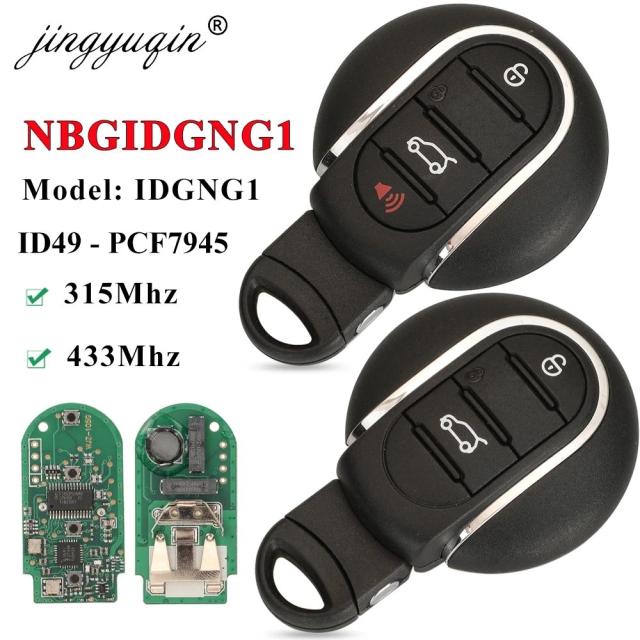 jingyuqin 3/4BTN スマートリモートカ—キーフォブ 315MHz 434MHz ID49 BMW Mini Cooper Countryman Clubman Fシリーズ F55 F56 2015-2018 対応 輸入品