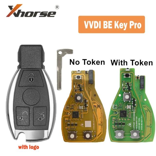 Xhorse VVDI BE Key Pro 3/4ボタン リモートカーキー メルセデス・ベンツ V3.2 PCB リモートキーチップ 改良版 スマート 315MHz/433MHz 輸入品