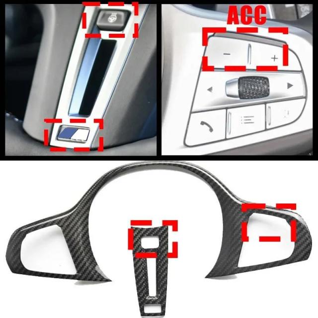BMW 1・2・3・4・5・6・7・8シリーズ、X3・X4・X5・X6、G20・G28・G30・G38・F90・F91 対応 カーボンファイバーステアリングホイールカバー トリムデコ 輸入品
