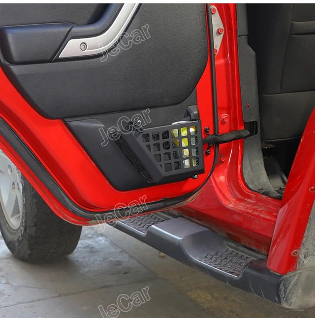 JeCar メタルフロントリアドアサイドメッシュポケット収納ボックスオーガナイザー Jeep Wrangler JK 2011-2017 2/4ドア 自動車アクセサリー 輸入品