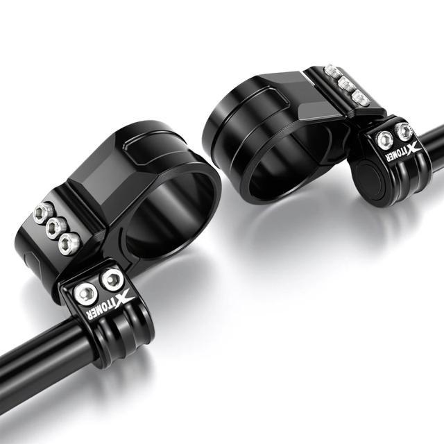 ヤマハ FZ8 FZ1 FZR1000 MT-01 MT-10 XSR900 R6 R1 YZF750 R 用 クリップオンハンドルバー レイザー 50mm 調整可能 クリップオン 輸入品_8