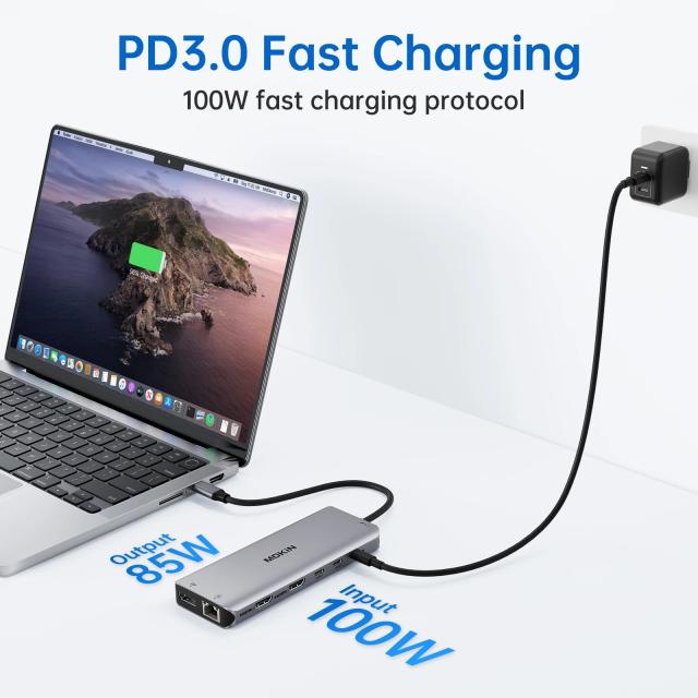 MOKiN USB C HUB 4K 60Hz Type C 変換アダプター HDMI DP VGA ギガビットイーサネット USB 3.1 PD 100W 給電 Macbook Air Pro M2 M1 PC アクセサリー 輸入品_19