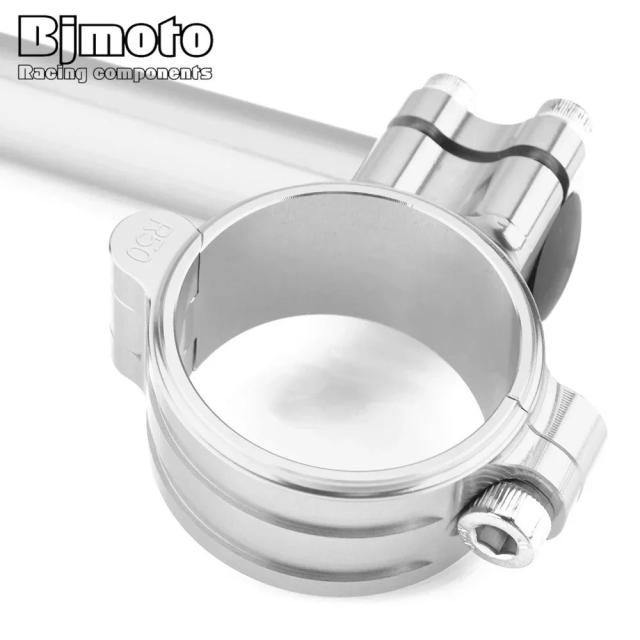 55mm CNCクリップオンフォークハンドルバー 22mm 7/8インチ モーターサイクルハンドルバークリップオン レーシング調整可能 BMW ホンダ ヤマハ 対応 輸入品