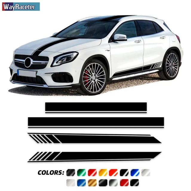 エディション1 カードアサイドストライプステッカー フードリアボディキットデカール メルセデスベンツ GLAクラス GLA45 AMG X156 GLA200 H247 GLA250用 輸入品