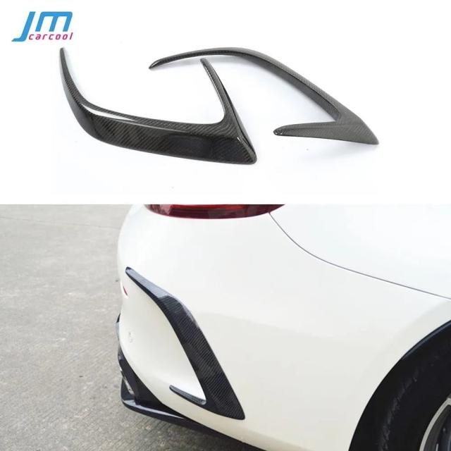 カーボンファイバー製 リアバンパートリム サイドベント スポイラー メルセデスベンツ Cクラス W205 C63 AMG C200 C260 C300 クーペ 2015-2021 FRP ブラック 輸入品