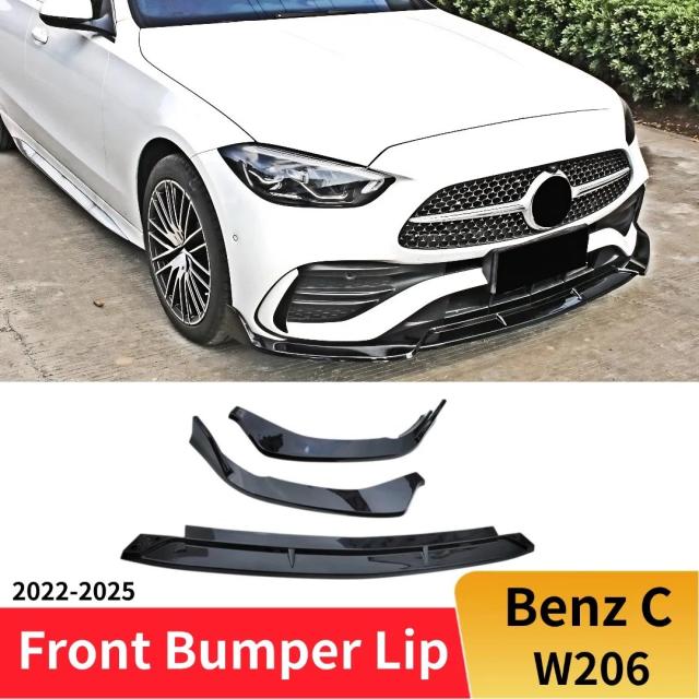 メルセデス・ベンツ Cクラス W206 2022-25年用 フロントエアダム スプリッター バンパーリップ スポイラー フェイスリフト デフレクター プロテクター チューニングパーツ 輸入品_7