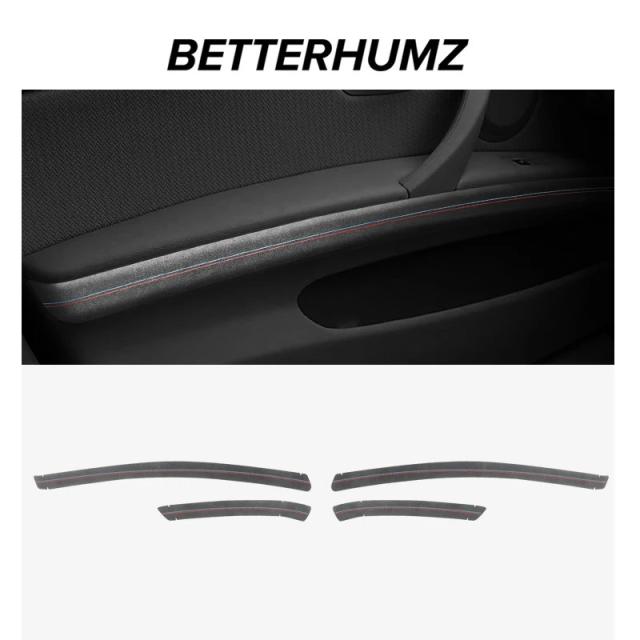 BMW E90 シリーズ3 2004-2011年用 アルカンタラ製 ドアパネルトリムストリップ 高性能ステッカー 4枚セット 自動車アクセサリー 輸入品