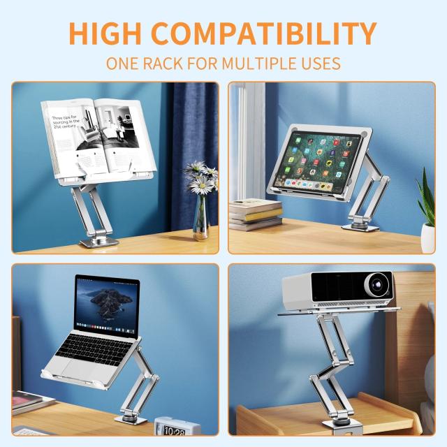 デスク用ノートPCアームマウント 360°回転 17インチ対応 折りたたみ式 高さ調整可能 ノートPCスタンドホルダー 輸入品