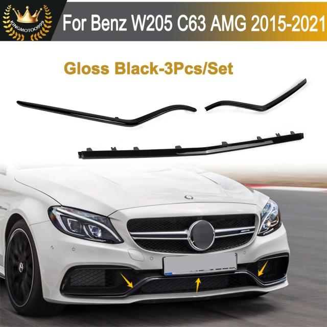 メルセデス・ベンツ Cクラス W205 C63 C63S C450 AMG フロントバンパー センターモールディングセット 左右 2015- インパクトセンタートリム 輸入品