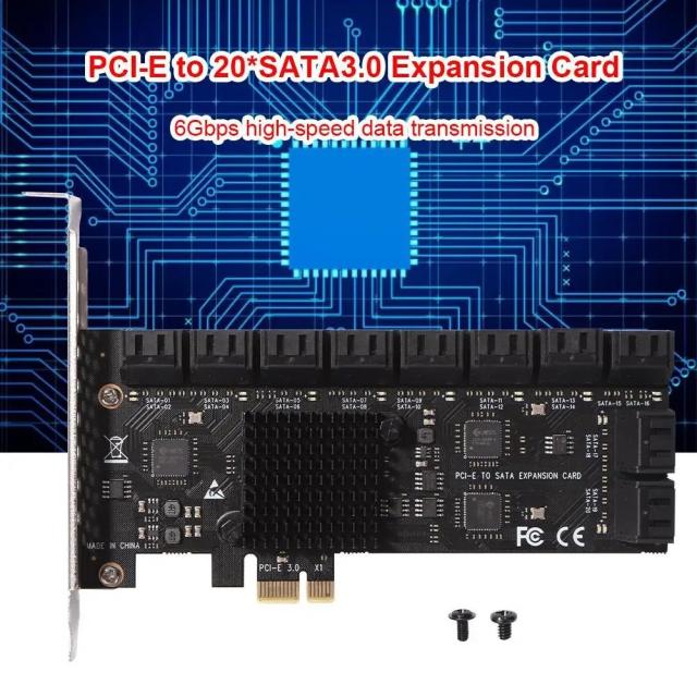 マイニング用 6/12/16/20ポート SATA 6Gb/s PCIe拡張カード PCI Express to SATA III コントローラーカード 輸入品