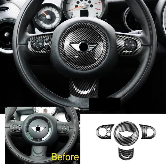 BMW MINI Cooper JCW用 ステアリングホイールマルチメディアボタン装飾カバー 純正風カスタムパーツ 輸入品_3